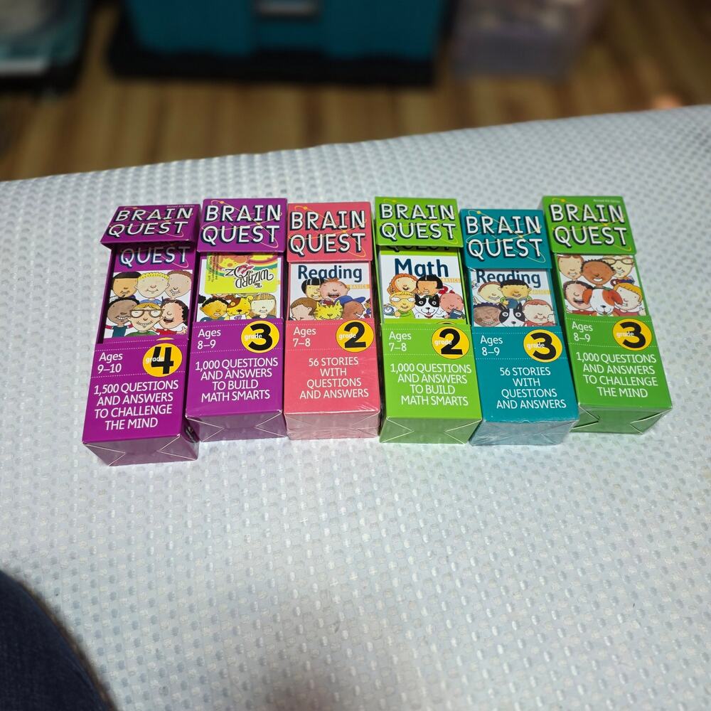 BRAIN QUEST 6 BOXES OF TEACHING CARDS FUN 
QUESTION ANSWERS
